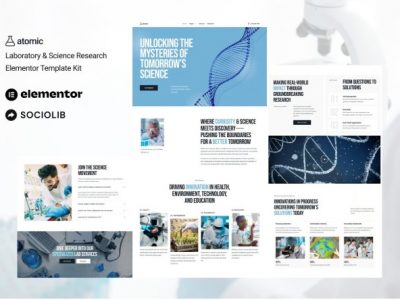 Atomic - Laboratory & Science Research Elementor Template Kit