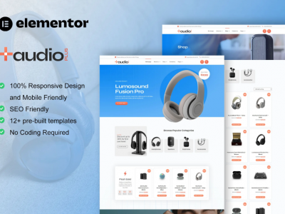 AudioPlus - Audio Store WooCommerce Elementor Template Kit