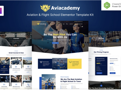 Aviacademy – Aviation & Flight School Elementor Template Kit