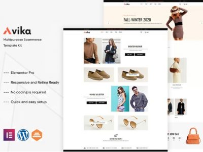 Avika - Multipurpose eCommerce Elementor Pro Template Kit