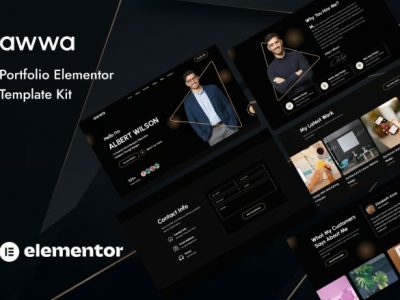 Awwa - Dark Portfolio Elementor Template Kit