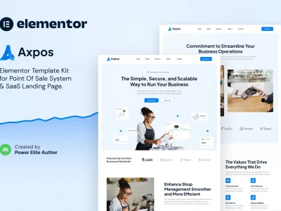 Axpos – Point Of Sale Software & SaaS Landing Page Elementor Template Kit