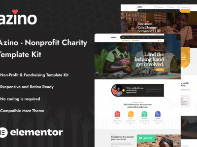 Azino - Nonprofit Charity Elementor Template Kit