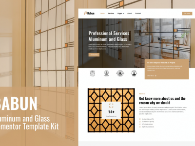 Babun - Aluminum and Glass Installation and Repair Services Elementor Template Kit