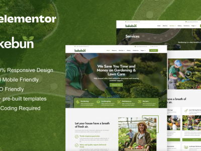 Bakebun - Landscape & Gardening Elementor Template Kit