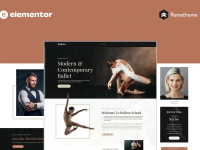 Balleto - Ballet School Elementor Pro Full Site Template Kit