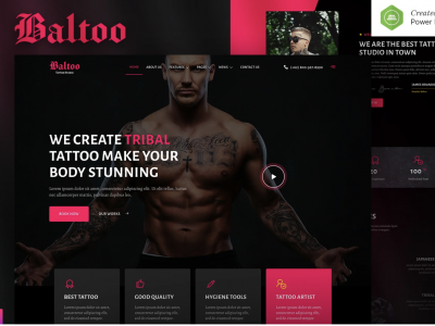 Baltoo – Tattoo Studio and Artist Elementor Template Kit