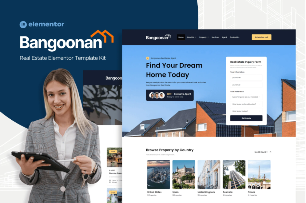 Bangoonan - Real Estate & Property Elementor Template Kit