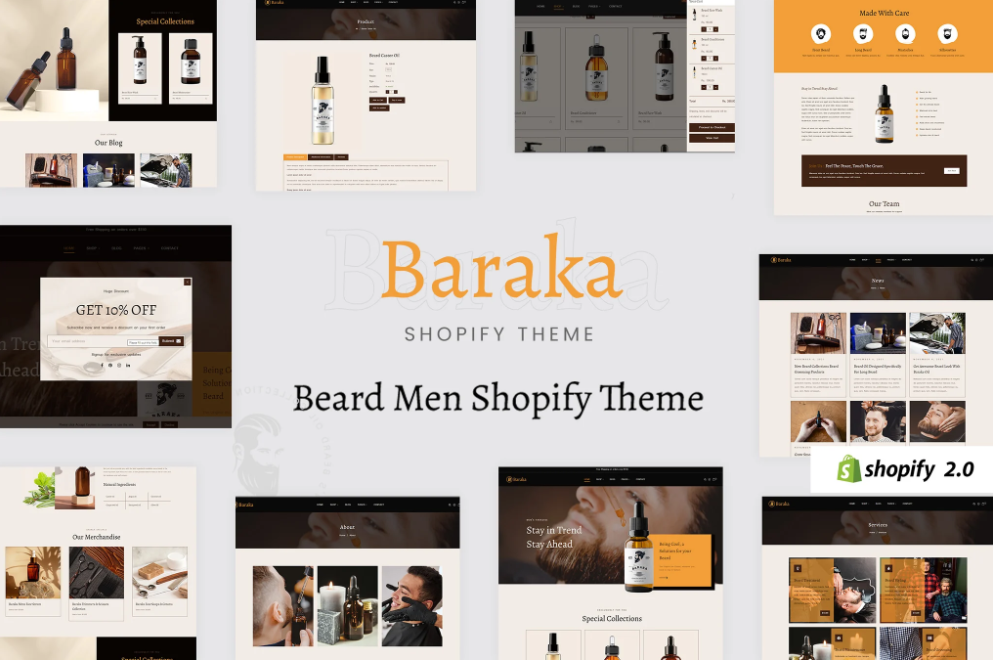 Baraka - Beard Oil, Beauty Cosmetic Store Shopify