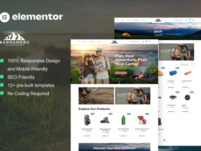 Barrameru - Outdoor Adventure Camping Store Elementor Pro Template Kit