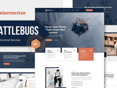 BattleBugs - Pest Control Service Elementor Template Kit