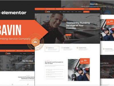 Bavin - Plumbing Service Company Elementor Template Kit