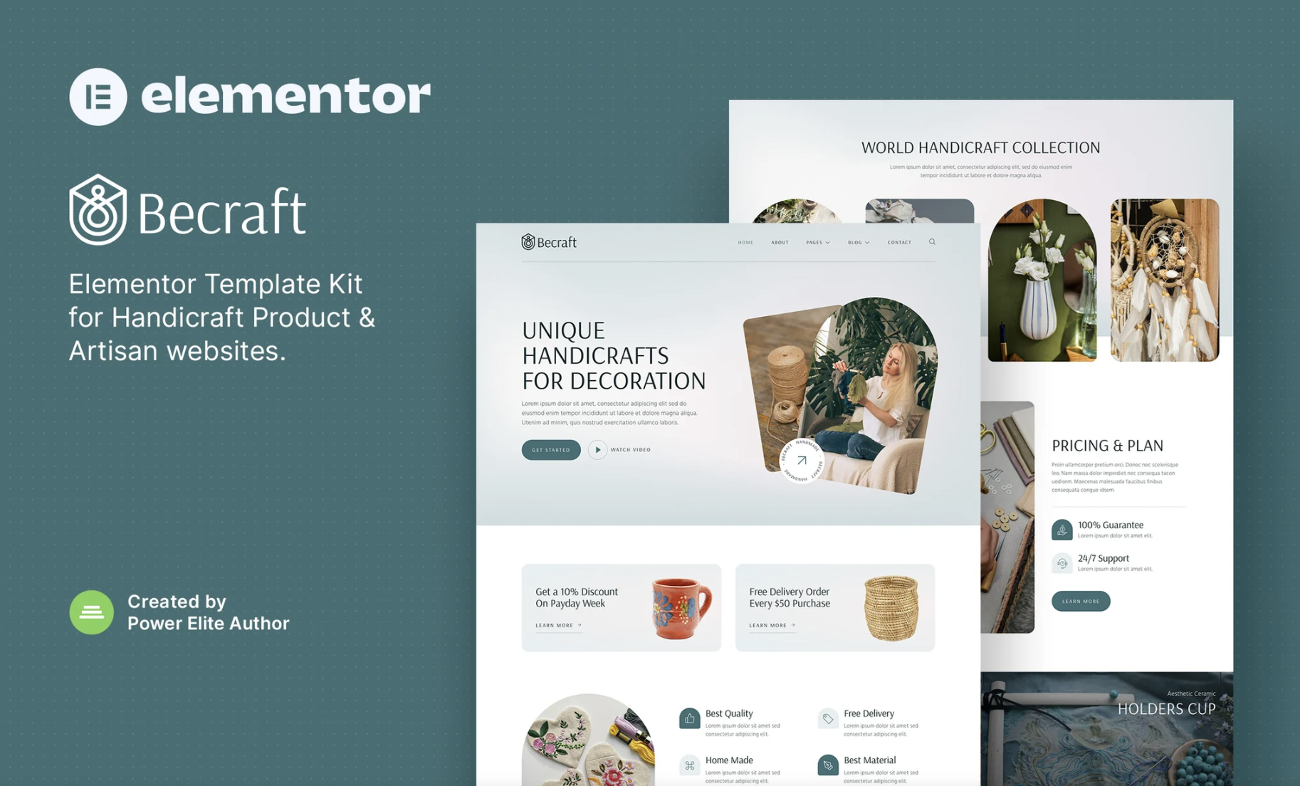 Becraft – Handicraft & Artisan Elementor Template Kit