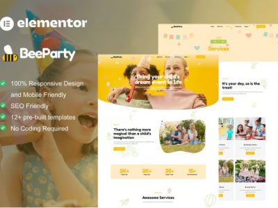 BeeParty - Kids Party Planner Elementor Template Kit