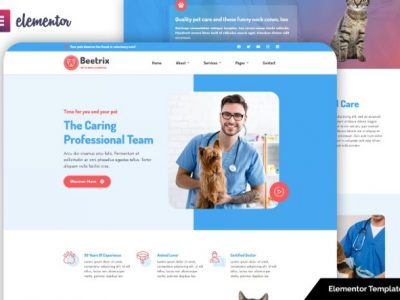 Beetrix - Pet Clinic & Hospital Elementor Template Kit