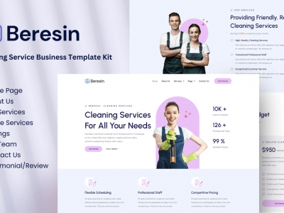 Beresin - Modern Cleaning Service Business Elementor Kit