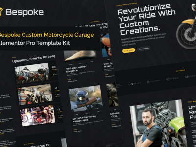 Bespoke - Custom Motorcycle Garage Elementor Pro Template Kit