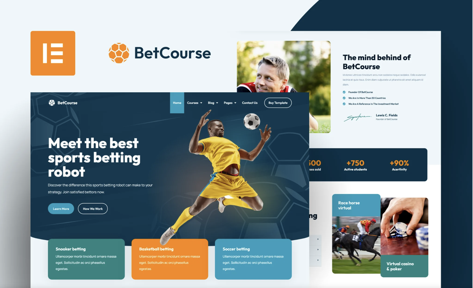 BetCourse - Sports Betting & Prediction Course Elementor Pro Template Kit