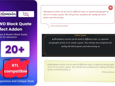 Block Quote addon for elementor