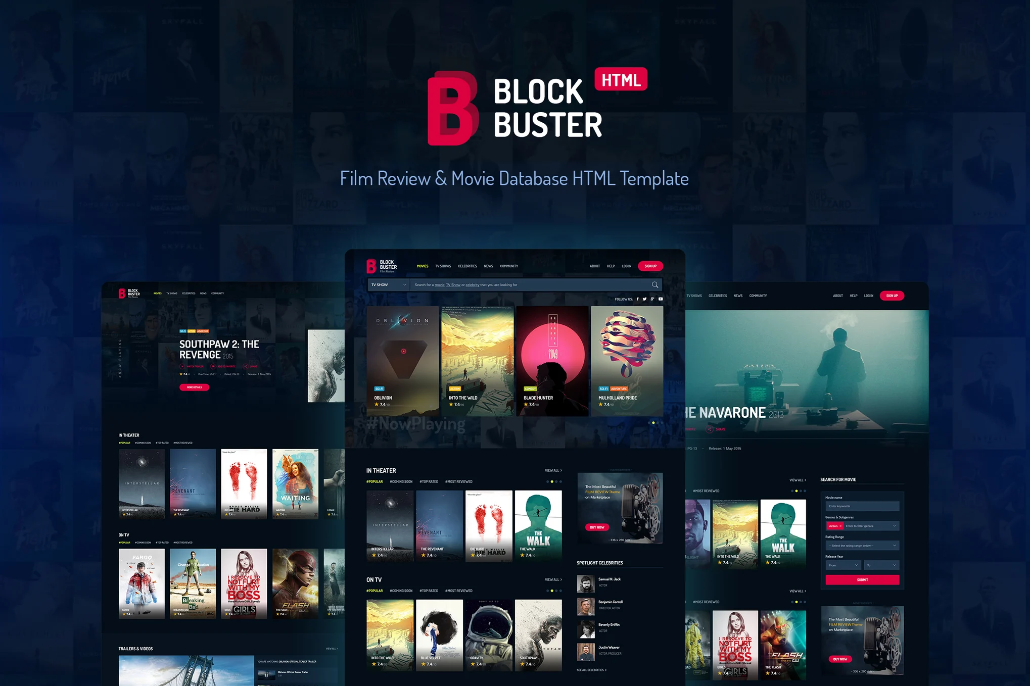 BlockBuster - Film Review & Movie Database HTML