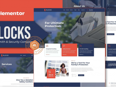 Blocks - Locksmith & Security Company Elementor Template Kit