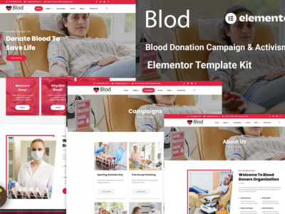 Blod - Blood Drive & Donation Campaigns Elementor Template Kit