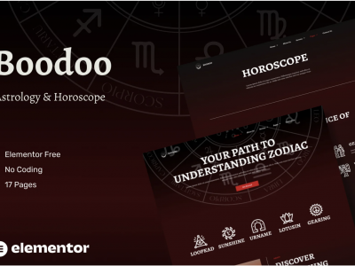 Boodoo - Astrology & Horoscope Elementor Template Kit