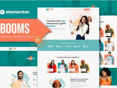 Booms - Influencer Marketing Conference Elementor Template Kit
