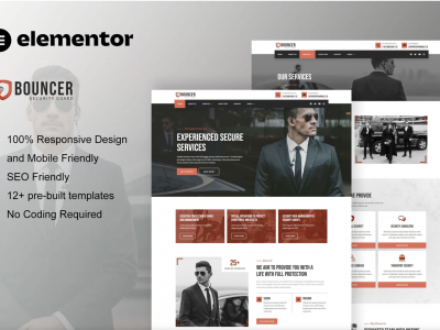 Bouncer - Bodyguard & Security Agency Elementor Template Kit