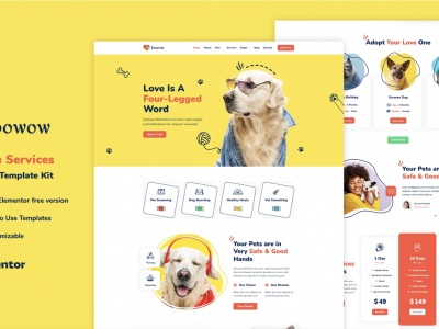 Bowow - Pet Care Services Elementor Template Kit