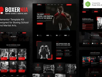 Boxernia – Boxing School & Martial Arts Elementor Template Kit