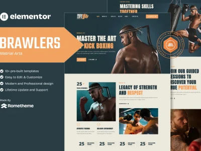 Brawlers - Martial Arts Elementor Template Kit