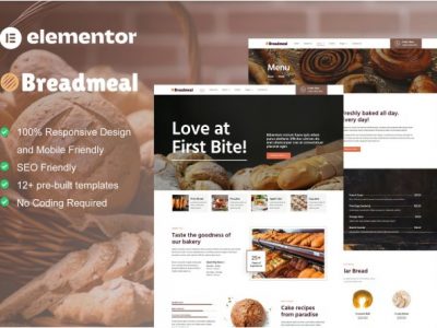 BreadMeal - Bakery & Cake Elementor Template Kit