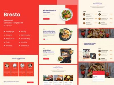 Bresto | Restaurant & Cafe Food Elementor Template Kit
