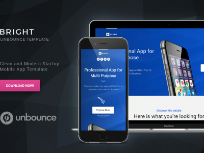 Bright - Unbounce Startup Landing Page