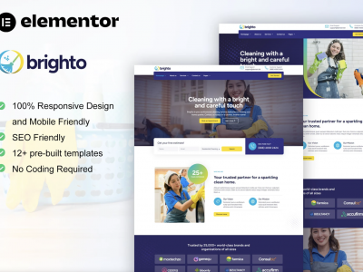 Brighto - Cleaning Service Company Elementor Pro Template Kit