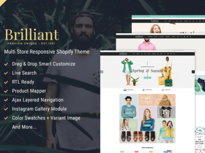 Brilliant - Multi Store Responsive Shopify Theme