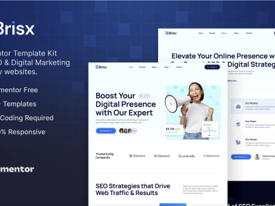 Brisx – SEO & Digital Marketing Agency Elementor Template Kit