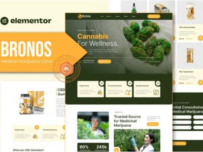 Bronos - Medical Marijuana Elementor Template Kit