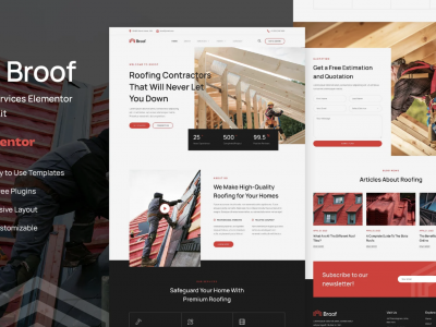 Broof - Roofing Services Elementor Template Kit