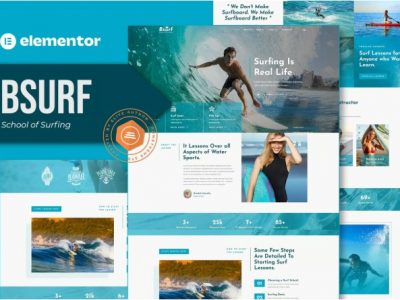 Bsurf - Surfing School Elementor Template Kit