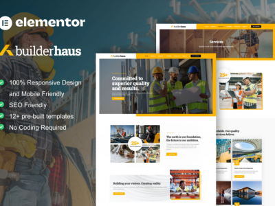 BuilderHaus - Construction Company Elementor Pro Template Kit