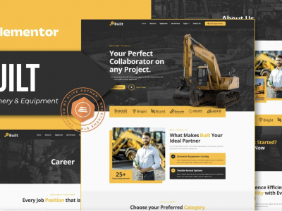 Built - Machinery & Equipment Rentals Elementor Pro Template Kit