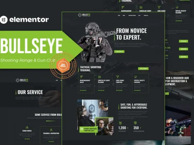 Bullseye - Shooting Range & Gun Club Elementor Template Kit