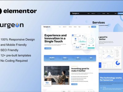 Burgeon - Tech Startup Business Elementor Template Kit