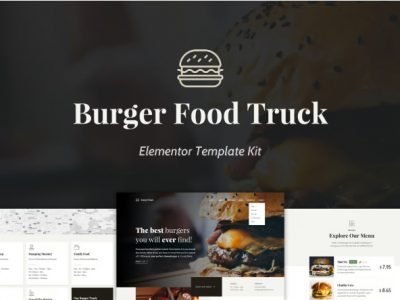 Burger Food Truck - Popup Restaurant Elementor Template Kit