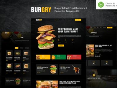 Burgry – Burger & Fast Food Restaurant Elementor Template Kit