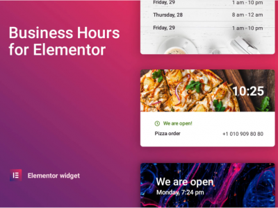 Business hours for Elementor