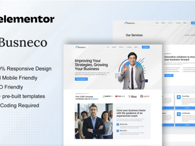 Busneco - Business Coach & Consulting Elementor Template Kit