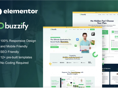 Buzzify - Social Media Marketing Agency Elementor Template Kit